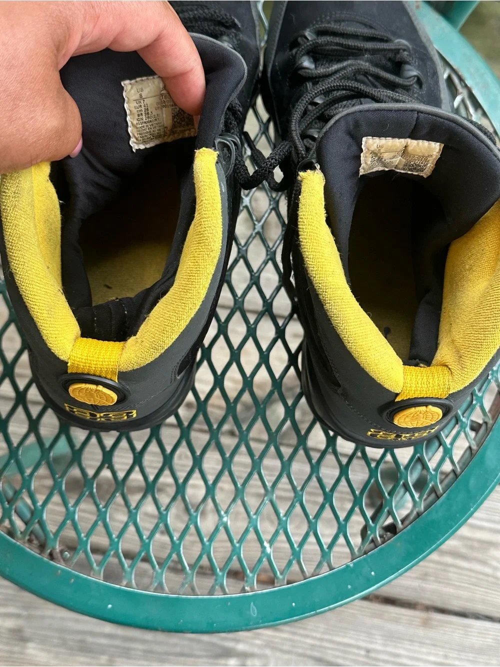 Air Jordan 9 Men's Black and Yellow Mid-Top Sneakers
